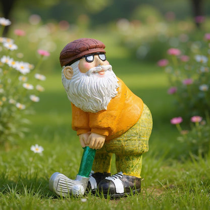 Elenon Golf Gnome Garden Statue Decorative, Adorable Flower Bed Decor Gnome Outdoor Decor, Funny Yard Patio Art Decor Dwarf Sculptures Table Ornament