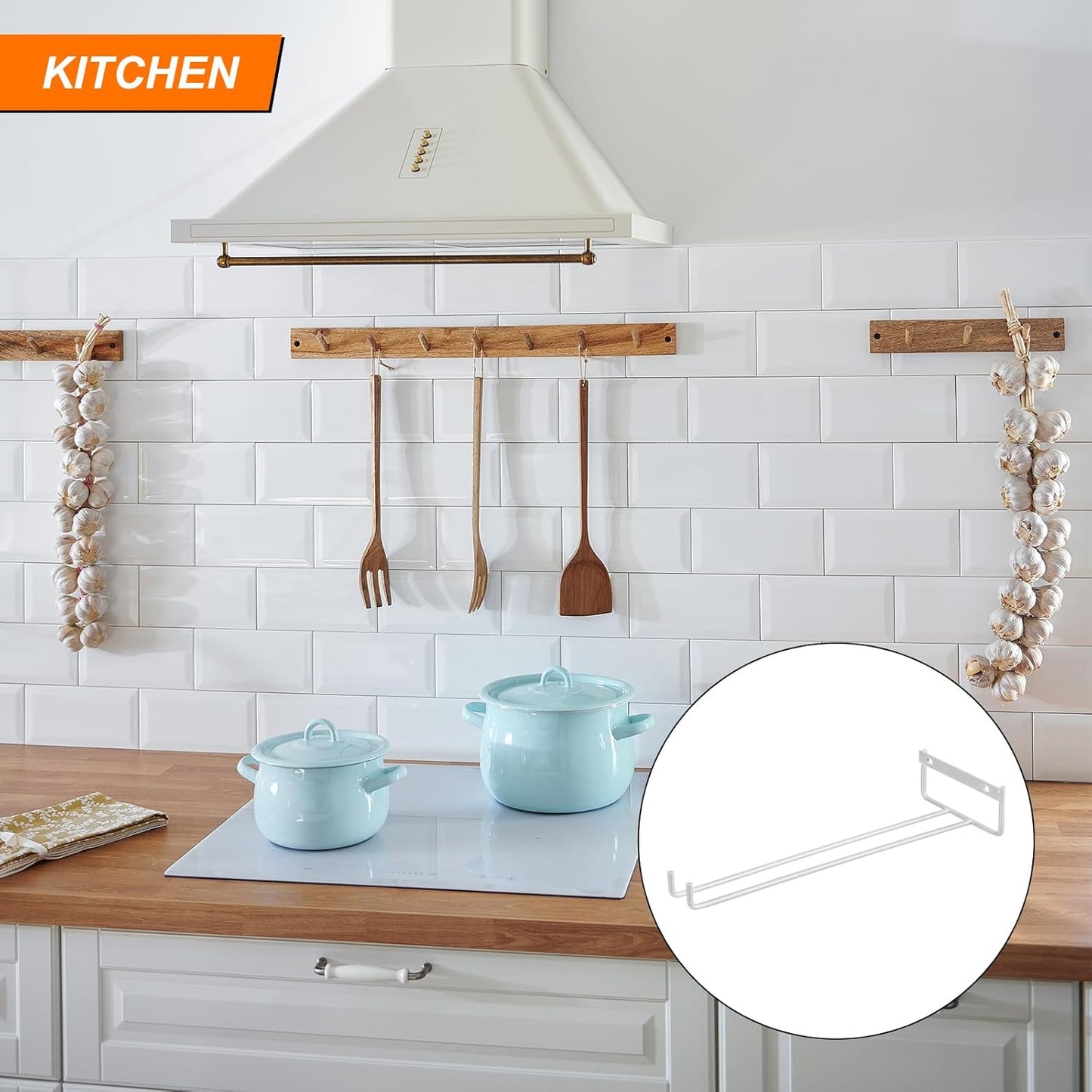 uxcell 5Pcs Wine Glass Rack, 11.22 Inch Iron Wine Glasses Rack Under Cabinet Stemware Rack - Wall Mountable Wine Glass Holder Storage Hanger for Bars Coffee Restaurants Kitchens, Silver