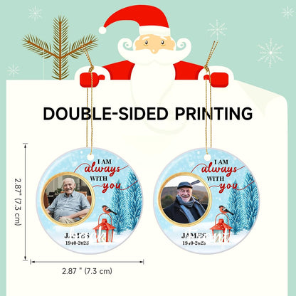 Valyria Personalized Memorial Christmas Photo Ornament, in Loving Memory Ceramic Custom Christmas Ornament 2025 Memorial Ornaments for Loss of Loved Ones Xmas Sympathy Ornament