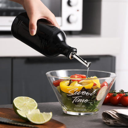 Sweejar Ceramic Olive Oil Dispenser Bottle, Opaque Oil Cruet Protects Oil to Reduce Oxidation, Suitable for Storage Oil, Vinegar, Coffee Syrups & Other Liquids, Pack of 1, 15.5 Fl Oz (Black)