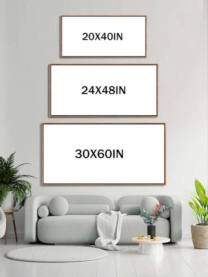 DUNHUANG ART Vibrant Ocean Sunset Canvas Wall Art - Beach Decor & Sunrise Poster - Red Scenery Poster for Living Room & Bathroom - 24"x48"