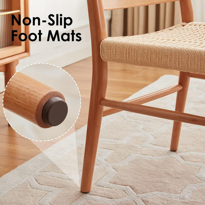 STARY Wood Rattan Dining Room Chairs with Comfortable Woven Seat,Fully-Assembled