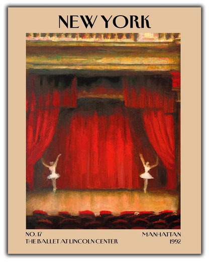 Retro Vintage New York Wall Art Print - 11x14 Unframed Poster - New York City Souvenirs, Cute Trendy Colorful Wall Decor (Ballet, 11x14")