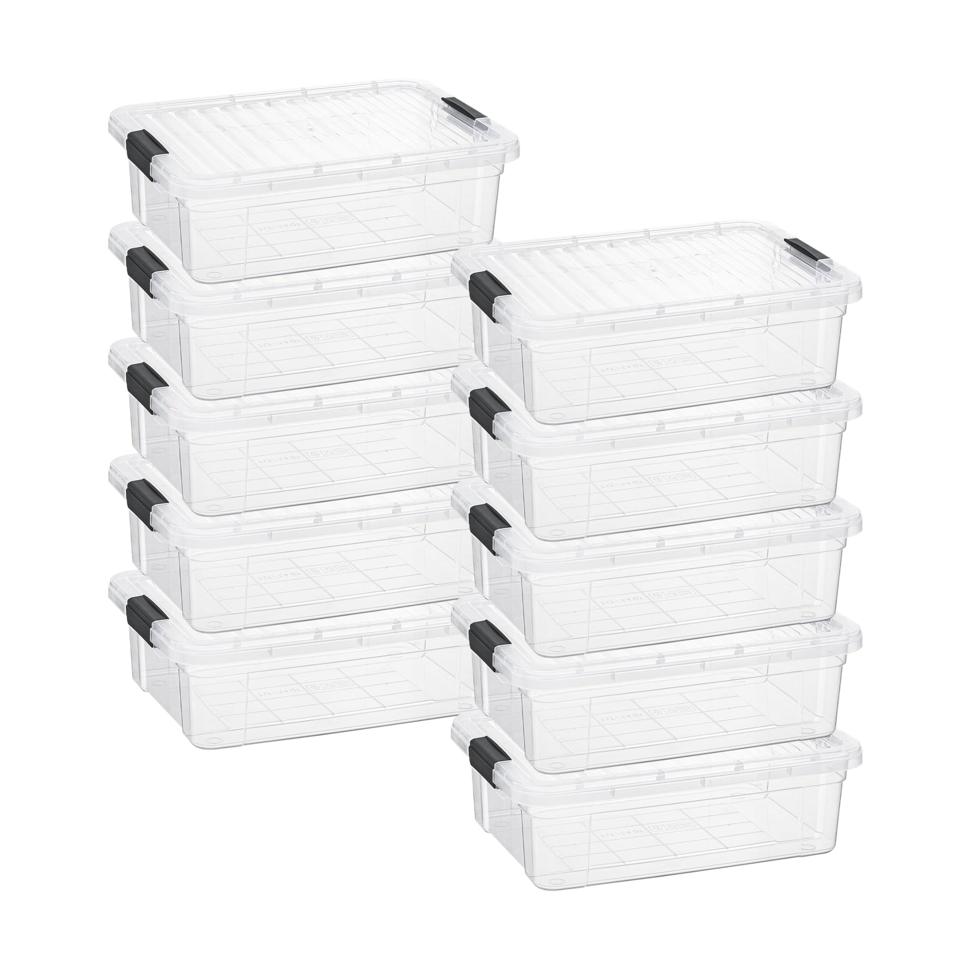 Superio 7.4 Quart Clear Plastic Storage Bin with Lid, Non-Toxic, BPA Free, Odor Free, Organizer