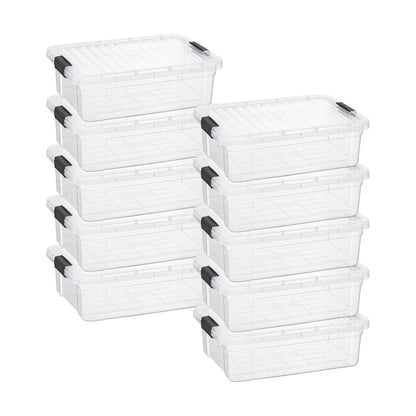 Superio 7.4 Quart Clear Plastic Storage Bin with Lid, Non-Toxic, BPA Free, Odor Free, Organizer