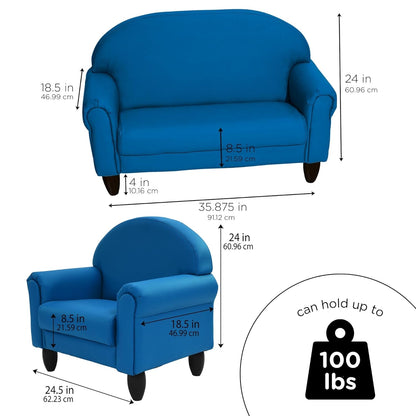 Children's Factory As We Grow Chair and Couch, Flexible Seating for Daycare or Preschool, Kids Reading Couch, Playroom Furniture, Deep Water