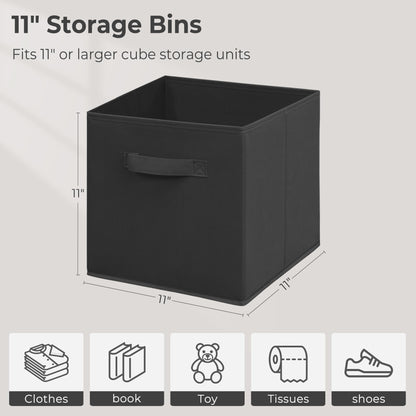 STORAGEIDEAS 11" Fabric Storage Bins, Collapsible Storage Cubes Organizer with Handles, Heavy Duty