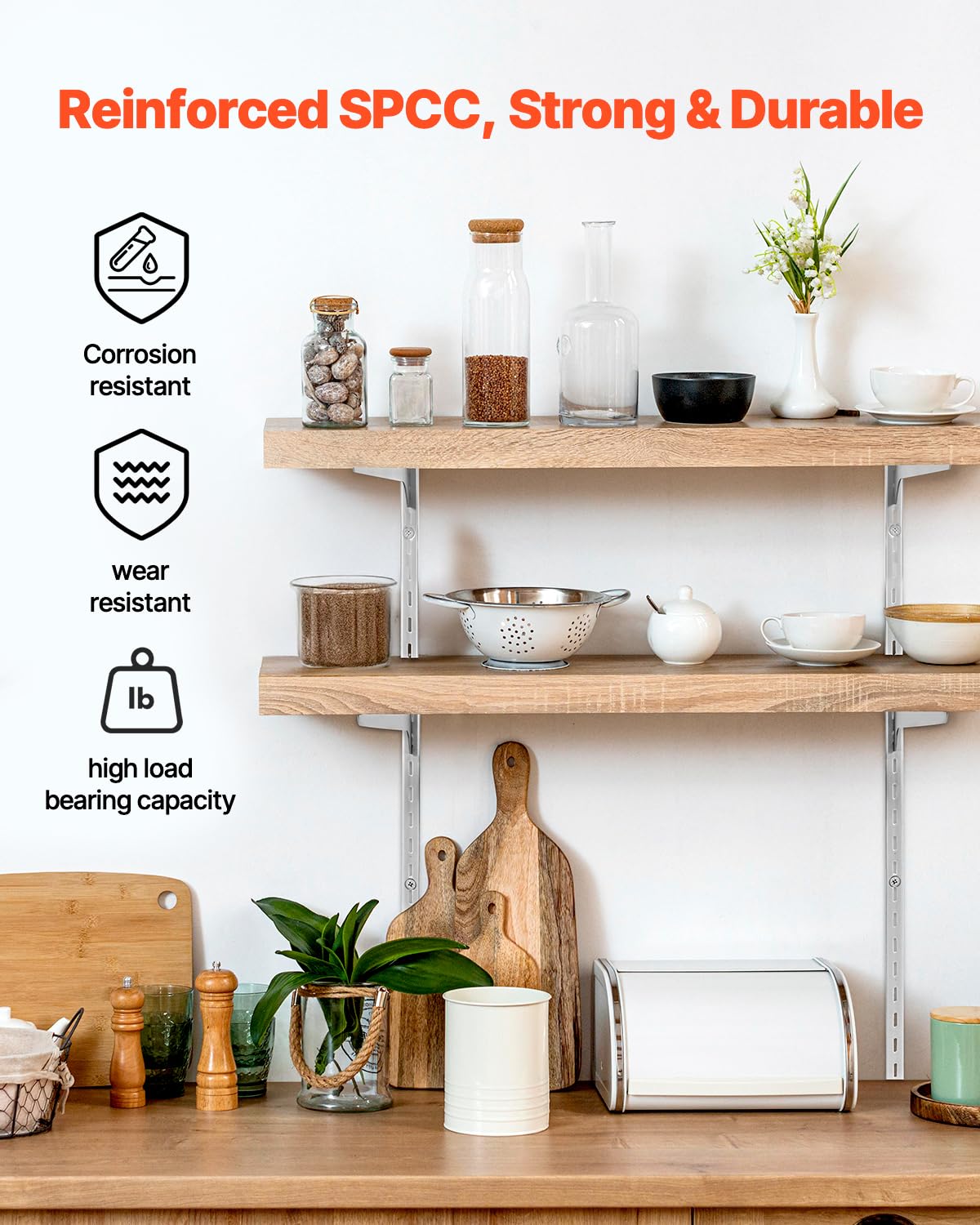 VEVOR Shelf Pilaster, 39-inch 10 Pack, Upright Wall Shelving System, Heavy Duty Support System