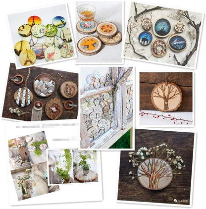 Wood Slices TICIOSH Craft Unfinished Wood kit Predrilled with Hole Wooden Circles for Arts Wood Slices Christmas Ornaments DIY Crafts 30 Pcs 2.0-2.4 inches