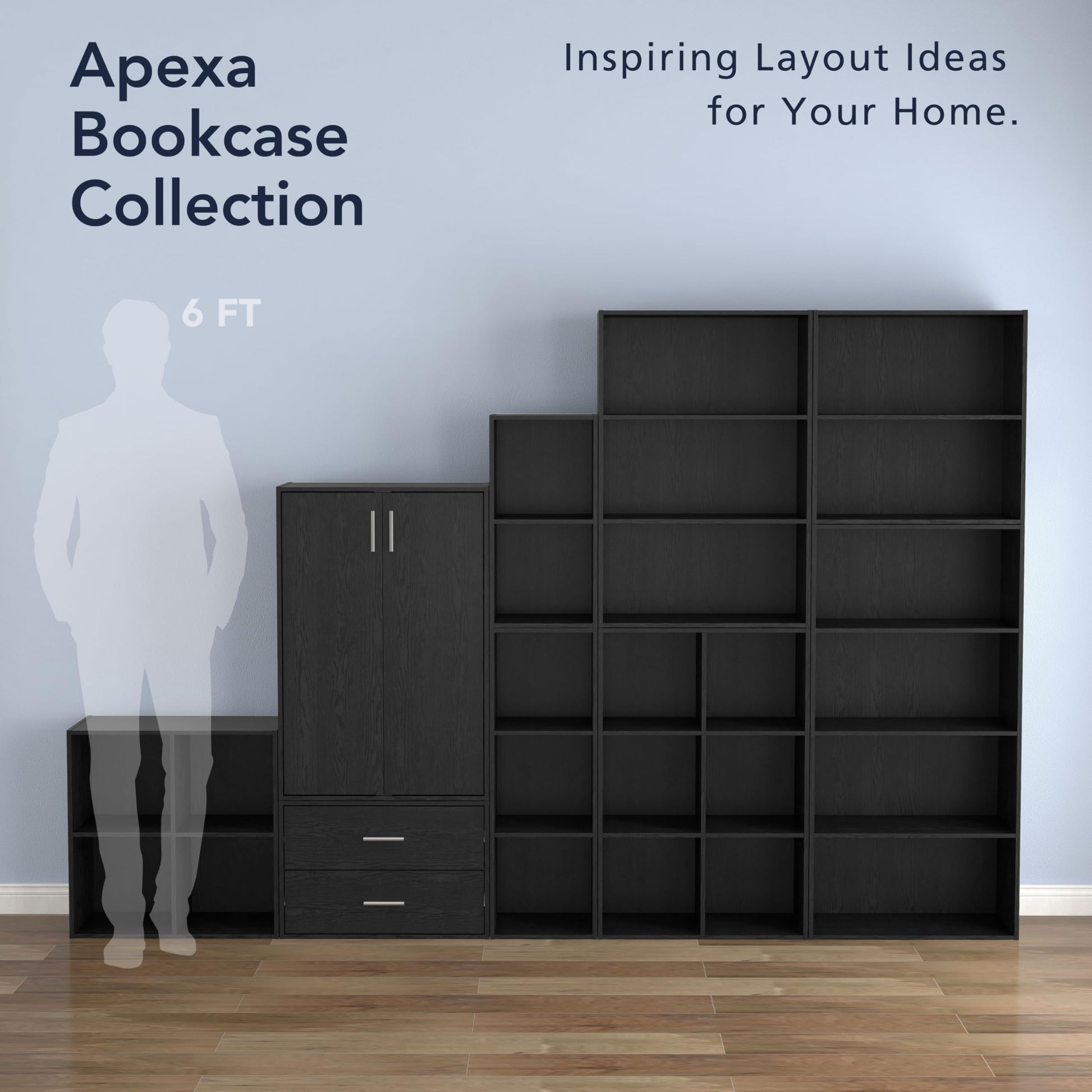 Homes: Inside + Out Apexa 2-Drawer Wooden Stackable Storage Drawers, Small Food Pantry Cabinet