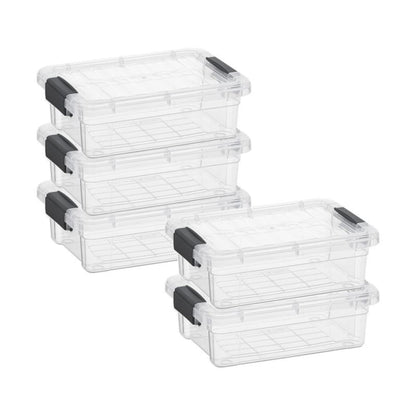 Superio Clear Storage Boxes with Lids, 1.27 Quart Plastic Container Bins for Organizing, Stackable