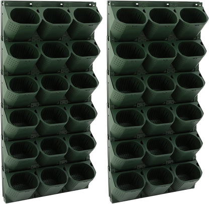 Self Watering Wall Planter | 36 Pots Vertical Garden Planter for Indoor Plants | Wall-Mounted Stackable wall planter | Hanging Plant Flower Pot Holder | 10.56 Fl Oz Each Individual Pot | Army Green