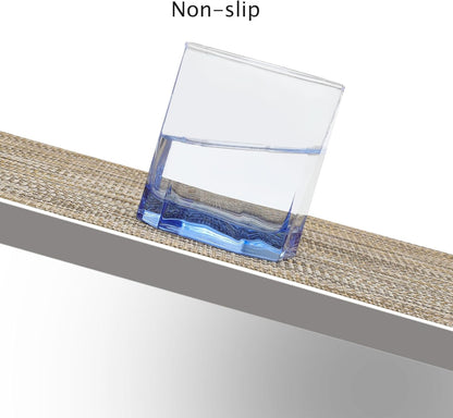 Myir JUN Placemats Set of 4, Vinyl Woven Placemats Place Mats Indoor Set of 4 Washable Table Mats Non-Slip Place mats for Dining Table (Caramel, Set of 4)