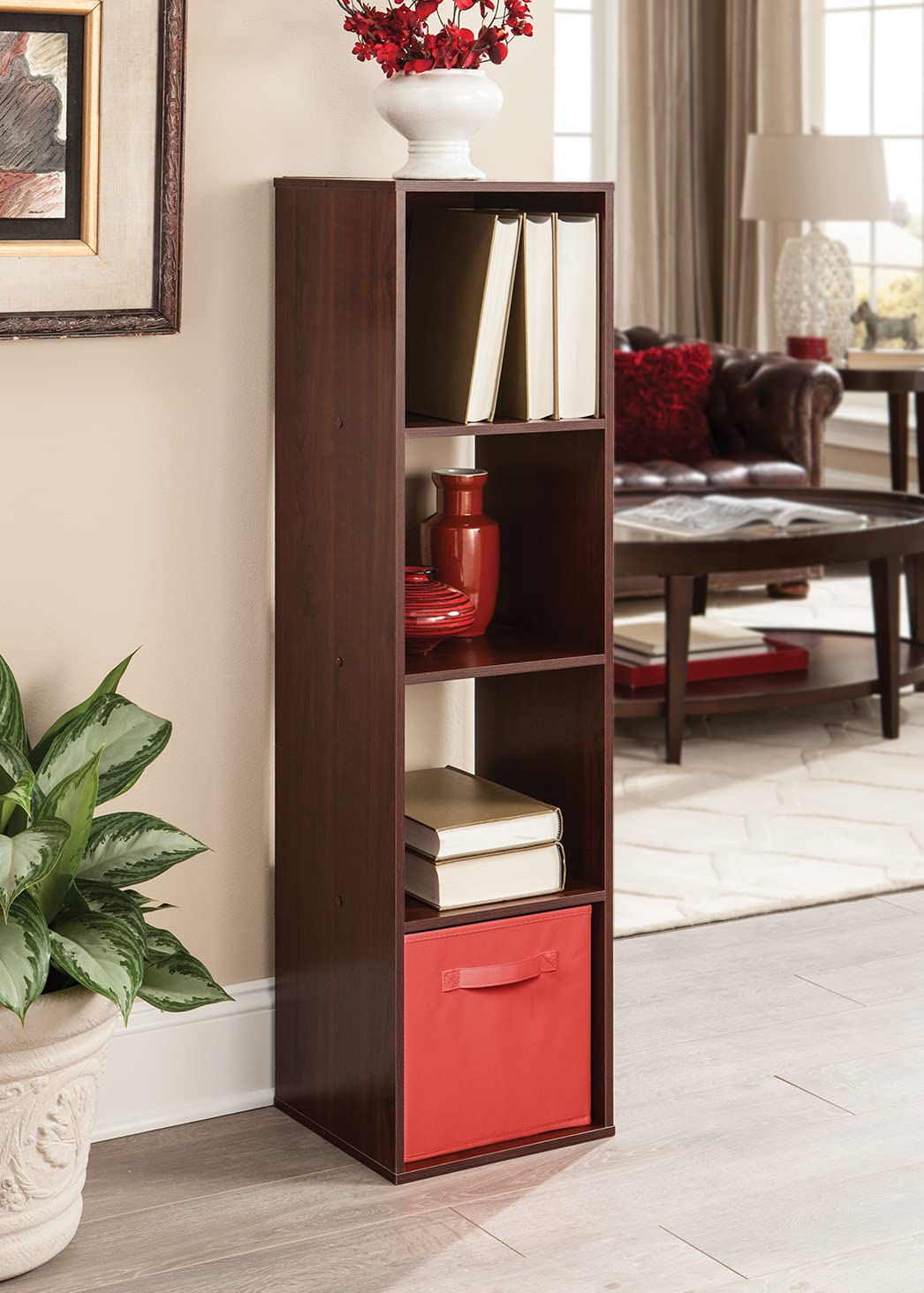 ClosetMaid Cubeicals 4 Cube Storage Shelf Organizer Bookshelf, Stackable, Vertical or Horizontal