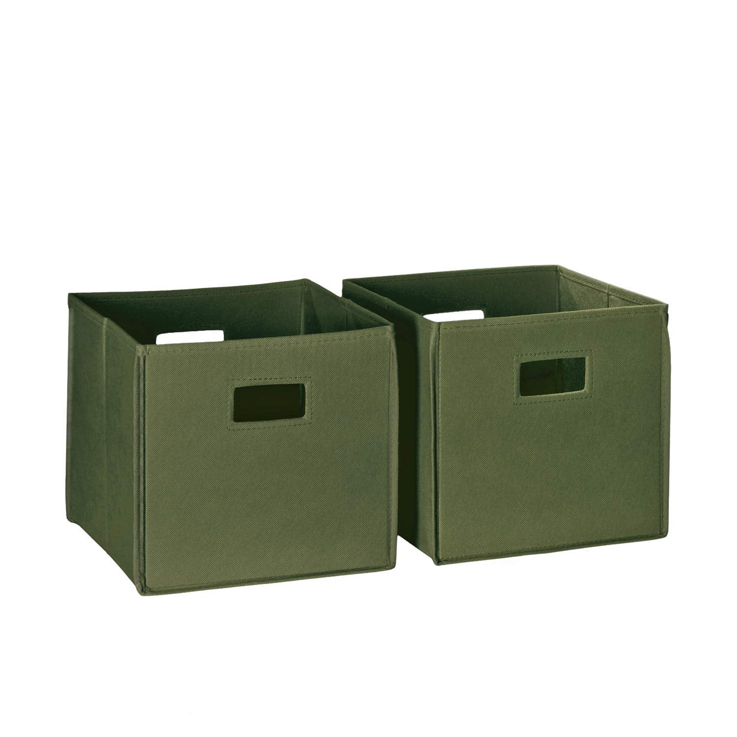 RiverRidge Folding Storage Bins - 2-pack of 10in Tall Olive Cubes