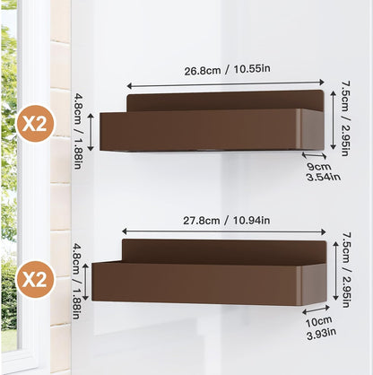 Magnetic Spice Rack for Refrigerator, Kitchen Organizer and Storage Shelf, Brown(4 Pack)…