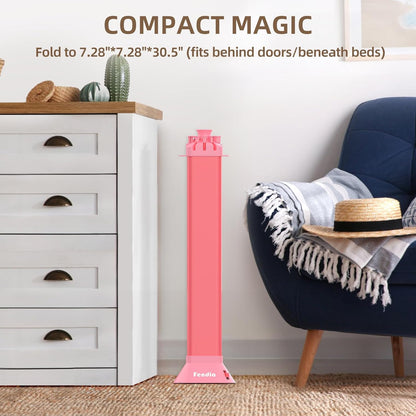 Clothes Drying Rack Foldable & Collapsible Drying Racks with 4-Leg Octopus Design, Large Capacity Space Saving Indoor Drying Rack for Bedroom,Balcony,Laundry for Indoor/Outdoor Use（Pink）