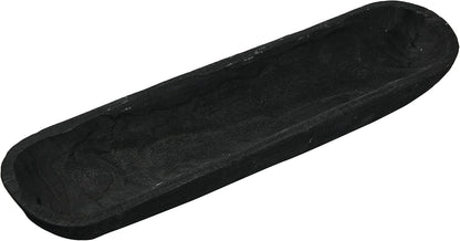 Creative Co-Op Decorative Paulownia Wood Bowl, Black