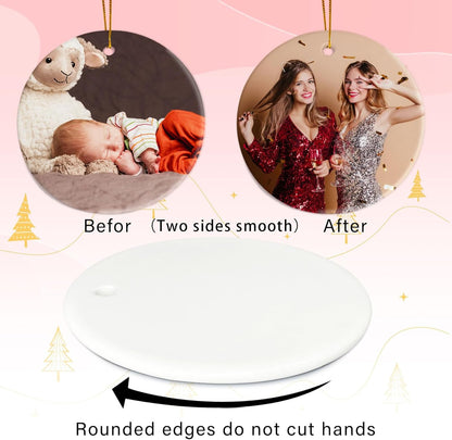 Sublimation Blanks Easter Ornaments Double Sided, 12pcs Sublimation Ornament Blanks Bulk, Sublimation Blanks Products for Birthday, Ceramic Ornaments for Crafts