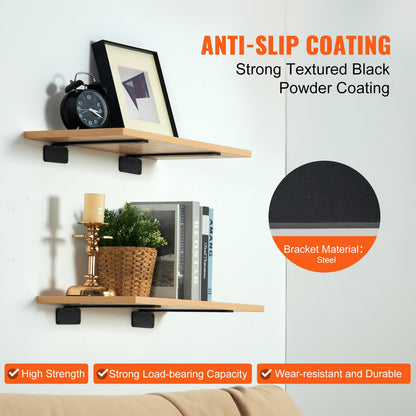 VEVOR Floating Shelf Brackets 6 Inch, 6 Pack Heavy Duty Shelf Brackets, Brackets for Shelves, 1/5"