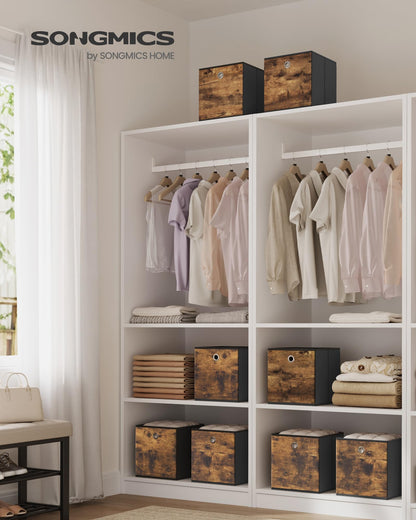 SONGMICS Storage Cubes, Set of 8, 11-Inch Foldable Closet Organizers