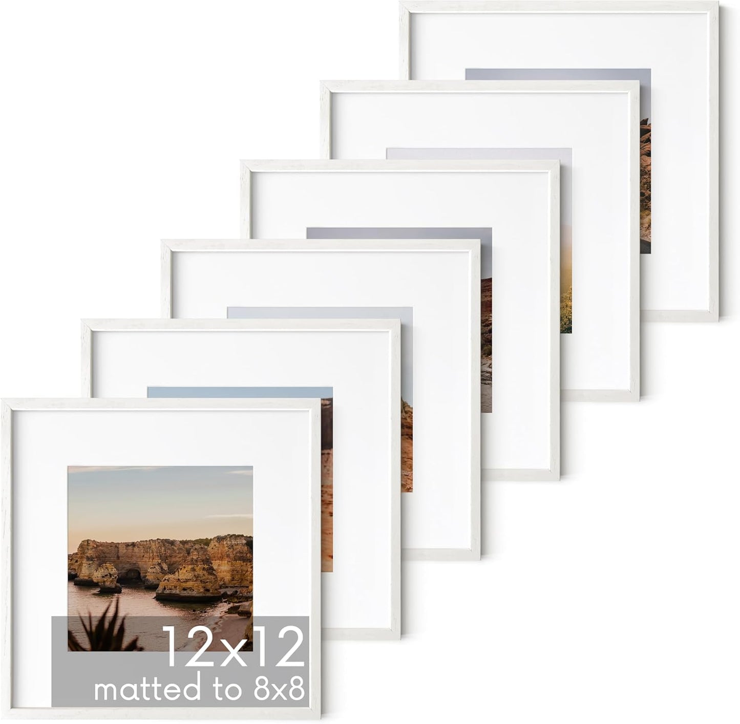 HAUS AND HUES White Square Frames Set of 6-12x12