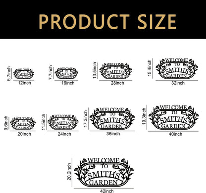 YTDESIGN Personalized Garden Sign, 42.0 x 12.0 inches, Stainless Steel, Decorative Outdoor Signage