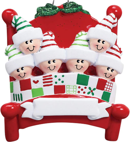 Bedtime Family of 6 Ornament 2025 Personalized Family Christmas Ornaments 2025 | Tucked in Together Holiday Keepsake Personalized Tree Ornaments for Grandchildren Siblings & Grandkids of Six Ornament