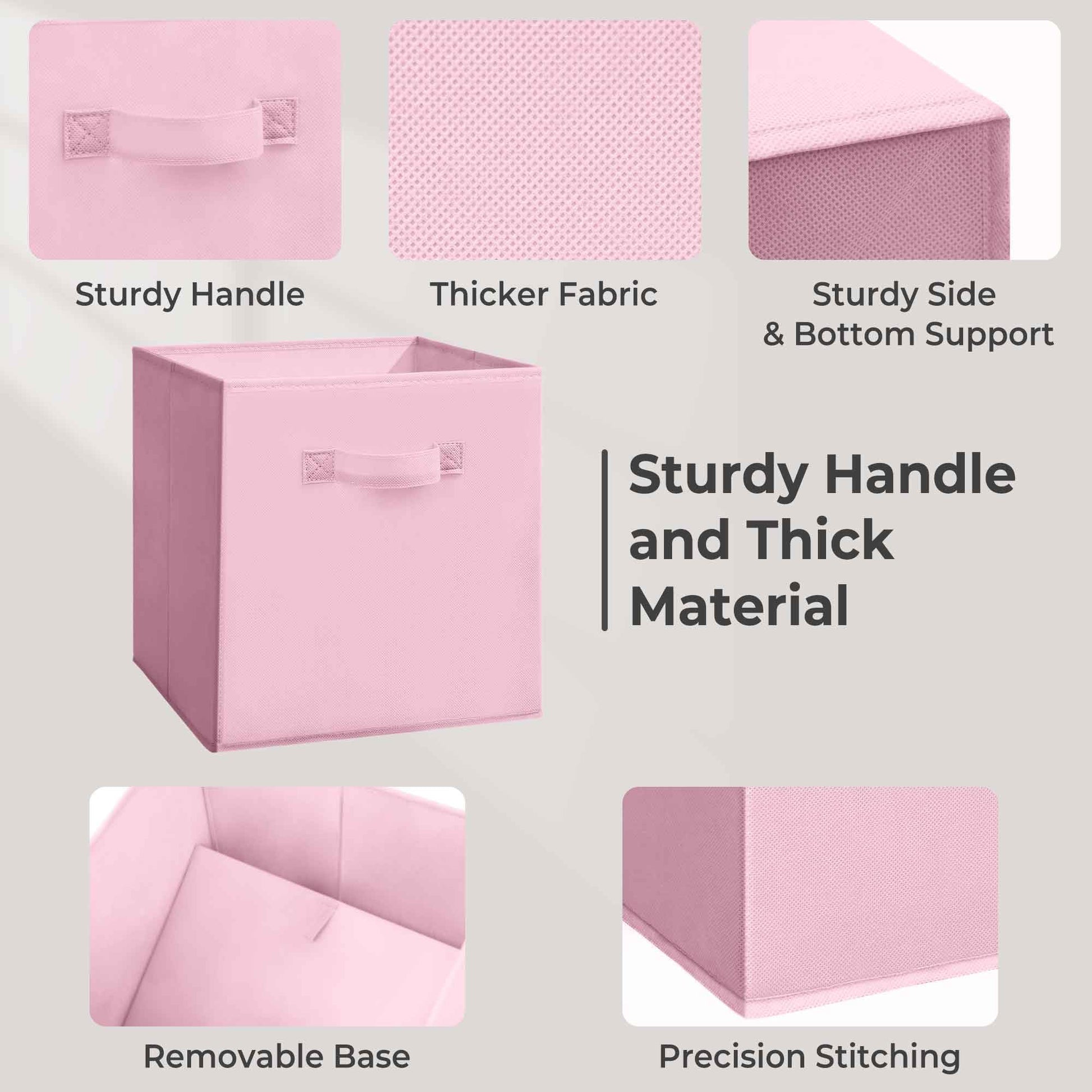 STORAGEIDEAS 11 Inch Fabric Storage Cubes, Sturdy Foldable Storage Bins, Heavy Duty Cube Organizer