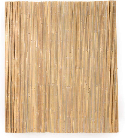 Mininfa Natural Bamboo Slat Screening, Eco-Friendly Privacy Slat Fence, Bamboo Screen Panel Roll for Balcony or as Wind and Sight Protection (1.2m x 4m)