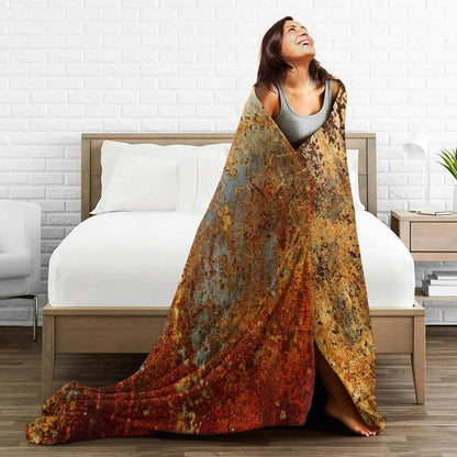 HGOD DESIGNS Brown Rust Colorful Metal Rusty Steel Iron Structure Blanket Throw Blanket Soft Comfortable for Sofa Chair Bed Office 40" x50