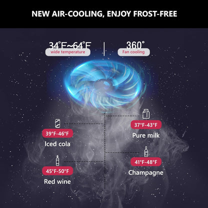 Beverage Refrigerator and Cooler, 126 Can Mini fridge with Plastic Door, Beverage Cooler with Digital Temperature Display & Adjustable Shelves for Soda Beer or Wine, Black