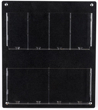 Displays2go Acrylic Wall Mounted Magazine Rack, 4-8 Adjustable Pockets, 2-Tiered - Black (2RP4BLK)
