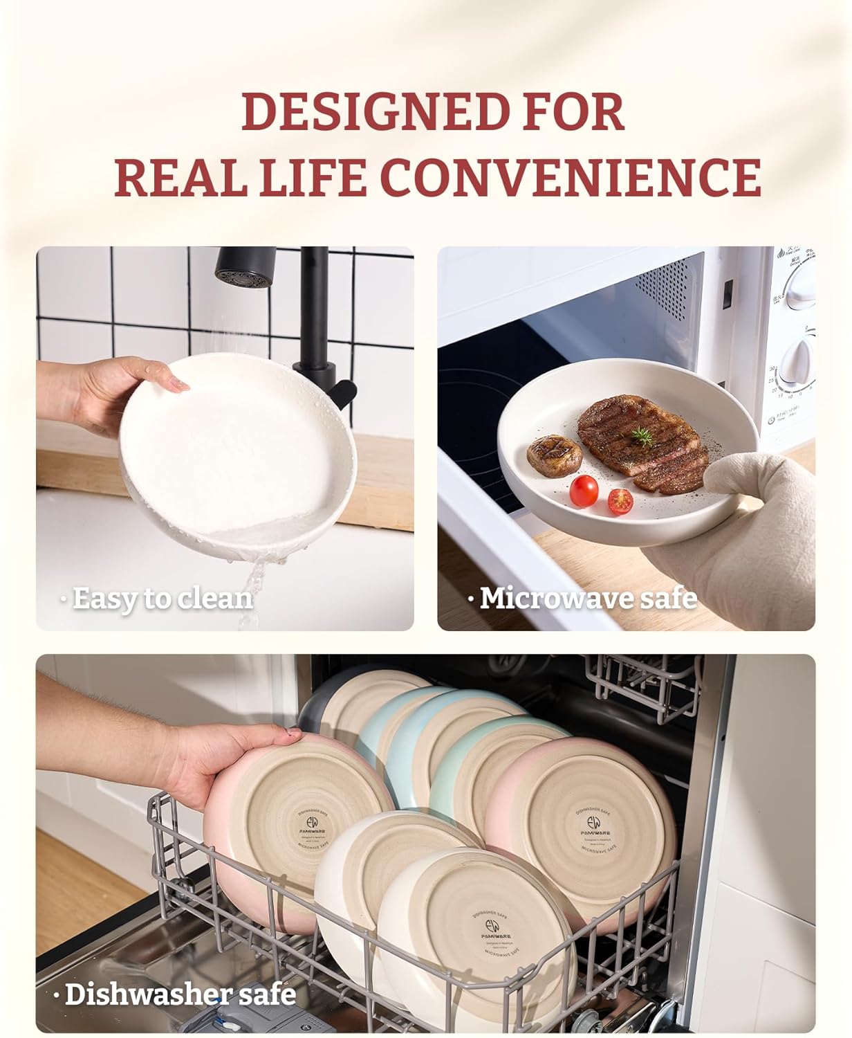 famiware Milkyway 33 oz Bowl Set, Pasta Bowls Set of 6, Salad Bowls Perfect for Your Friend for Housewarming, Thanksgiving, Christmas, Matte White