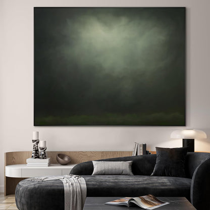 SIGNWIN 60"x72" Extra Large Framed Wall Art Moody Green Abstract Cloudscape, Minimalist Atmospheric Print for Home Living Room Bedroom Decor (Frame Assembly Required)