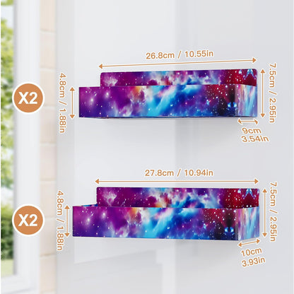 Magnetic Spice Rack for Refrigerator, Kitchen Organizer and Storage Shelf, Starry Sky(4 Pack)