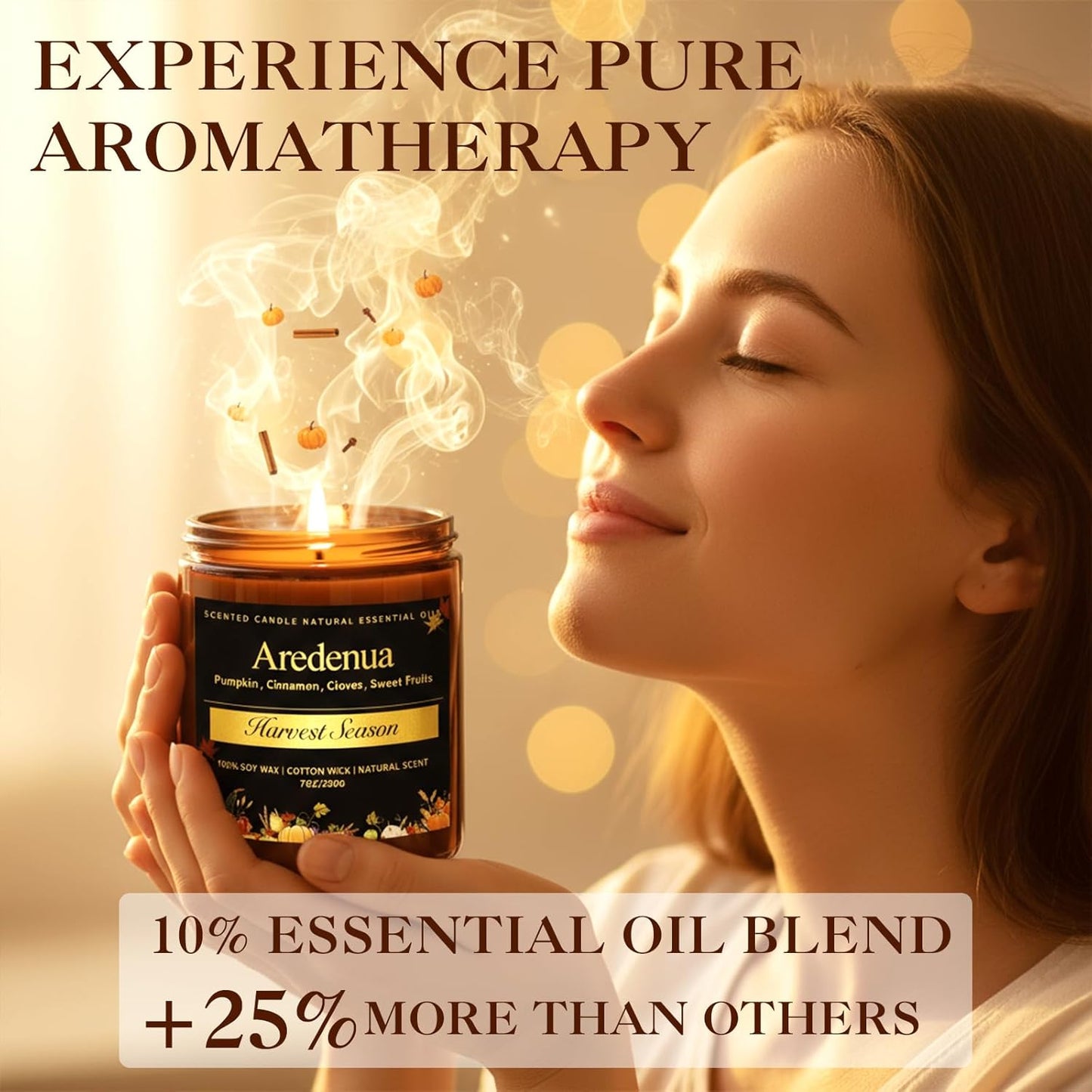 Harvest Season Candle - Fall Harvest Candle | Autumn Scented Candle - 7oz Soy Candles for Home Scented, Long Lasting Fall Scented Candle for Home, Cozy Seasonal Gift for Women Men