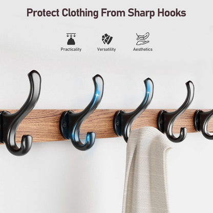 Tatub 29'' Coat Rack Wall Mount with Shelf, Wood Wall Hooks with Storage, Entryway Shelf with 5