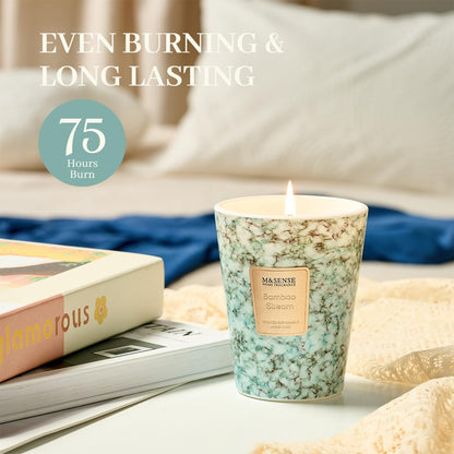M&SENSE BambooStream Scented Candles for Home, Lead-Free Wick Highly Scented Jar Candles, 14.1 Oz 80 Hours Lasting Burning Candles Gifts for Women, Relaxing Aromatherapy Candle for Stress Relief