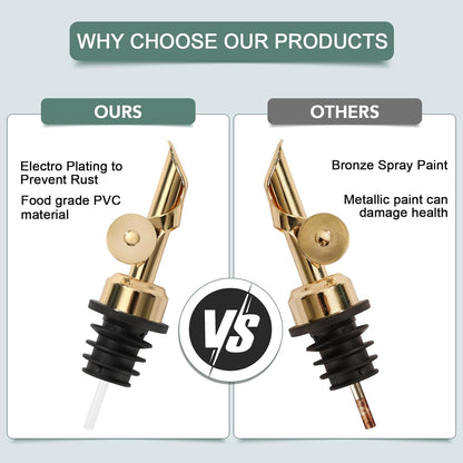 VOISEN Olive Oil Dispenser Bottle for Kitchen, Glass Oil Bottle Set of 6, Coffee Syrup Dispenser,Glass Oil Container with Metal Pourer,Funnel,56 Waterproof Labels