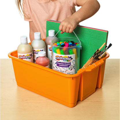 Really Good Stuff Stacking Bins, 14" x 10" x 5.75", 4-Pack, Neon