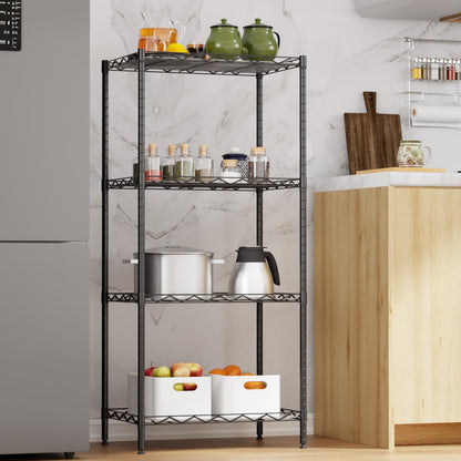 4-Tier Wire Shelving Unit 600 lbs Weight Capacity Storage Shelves Metal Frame Garage Shelves Easy