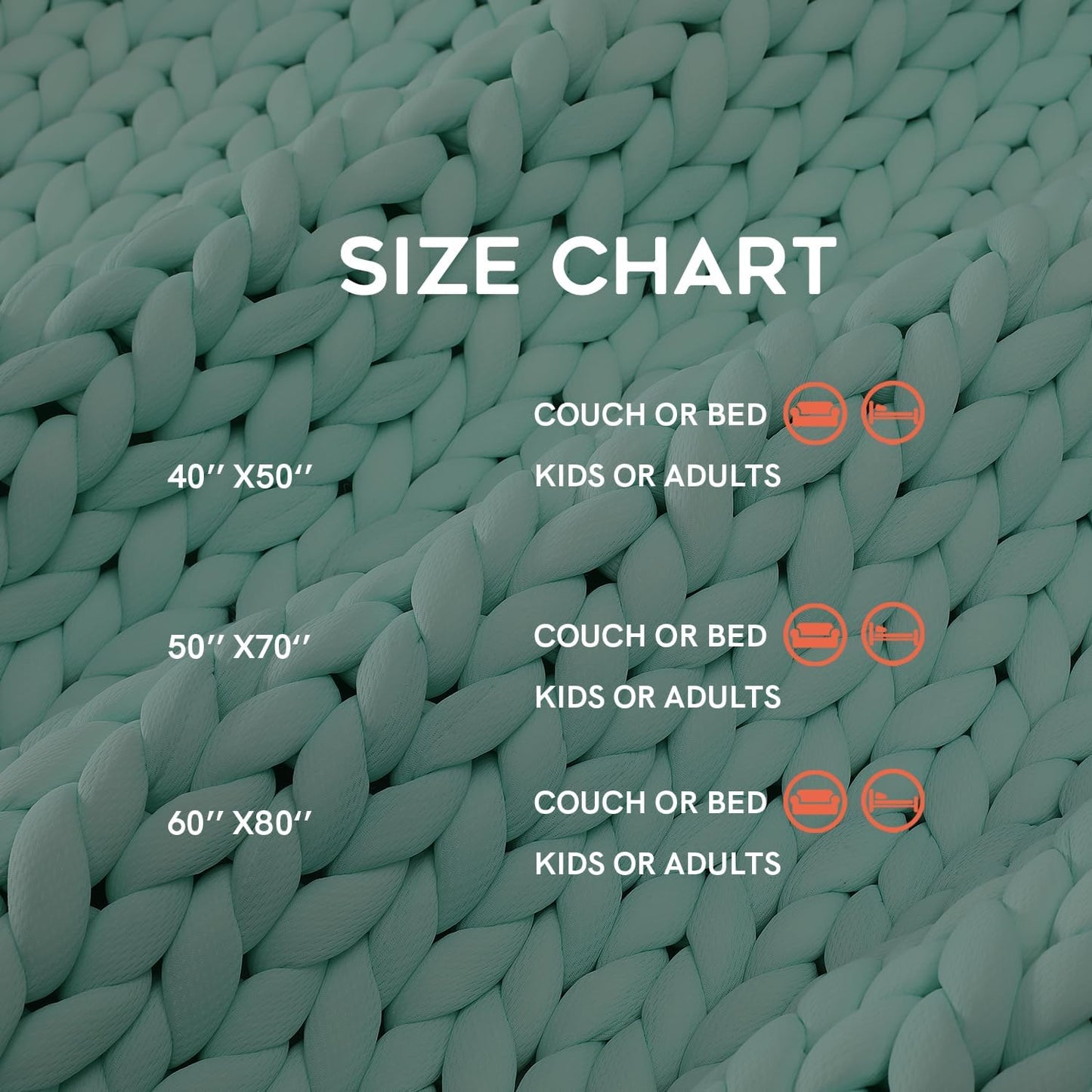 YnM Cooling Chunky Throw Blanket, Medium-Weight, Hand Knitted, Skin Friendly, Ventilated and Breathable, Machine Washable, Home Décor Piece for Couch, Sofa and Bed (Menthe Green, 50x70 Inch)