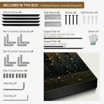 SIGNWIN 30"x60" Extra Large Framed Wall Art Magical Firefly Forest at Twilight, Enchanted Nature Scene for Home Living Room Bedroom Decor (Frame Assembly Required)