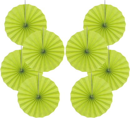 Green Graduation Party Decor,Tropical Party Decorations,Emerald Green Party Decorations,Hawaiian Themed Party Decorations,12in Hanging Paper Fans 30 Color DIY Set (Clear Green)