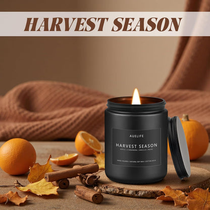 Fall Candle - Harvest Season Scented Candles, Fall Soy Candle for Home Decor, 7 oz Natural Soy Wax ??Long-Lasting Autumn Candles, Aromatherapy Gift for Women & Thanksgiving, 7oz