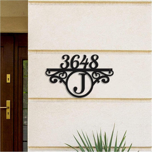 Custom Metal Address Sign Street Plaque with Initials, Personalized House Number Sign for Outside, Modern Outdoor Metal Wall Decor, Handmade New Home Gift Housewarming Gift