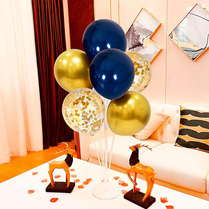 Navy Blue and Gold Balloon Stand Navy and Gold Balloons Centerpiece Table Decorations for Birthday Wedding Anniversary New Year Graduation Decorations Class of 2025(Gold navy set4)