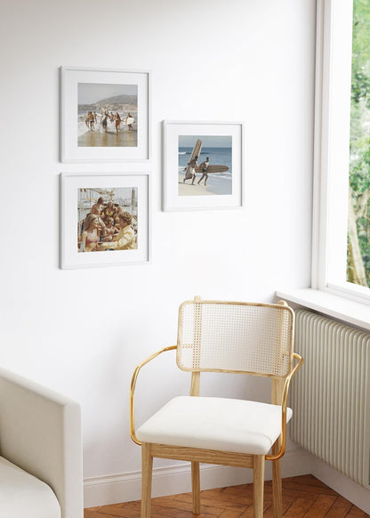 HAUS AND HUES 16x16 White Metal Picture Frames Matted to 12x12 - Features Premium Aluminum & Hanging Hardware, Shatterproof Plexiglass - Ideal for Home, Room, Office (16x16 in, White, Set of 3)