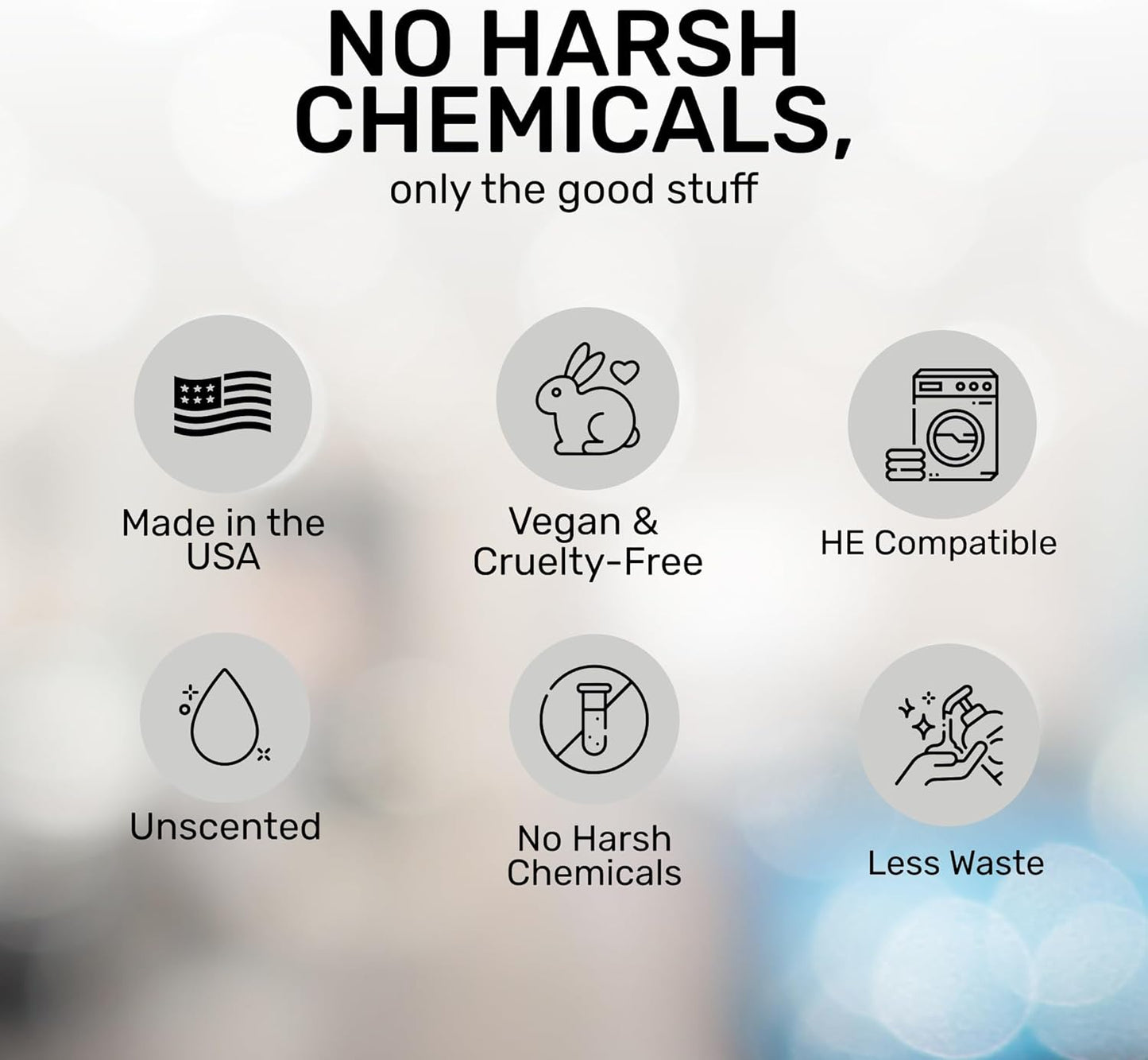 FREY Concentrated Liquid Laundry Detergent | Formulated for Sensitive Skin & HE Washers | Removes Stains Effectively | 50 Loads per Bottle (1-pack Unscented)